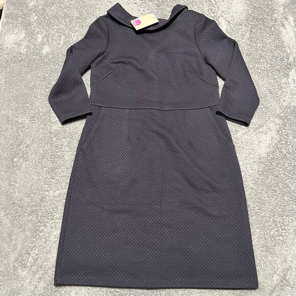 Boden Dress Womens US 10 Estella Jacquard Sheath Blue Stretch - Picture 1 of 7